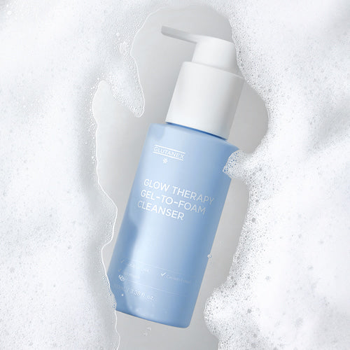 Glutanex Glow Therapy Gel-to-Foam Cleanser – 3.38 fl oz | AHA·BHA·LHA Exfoliating Bubble Cleanser
