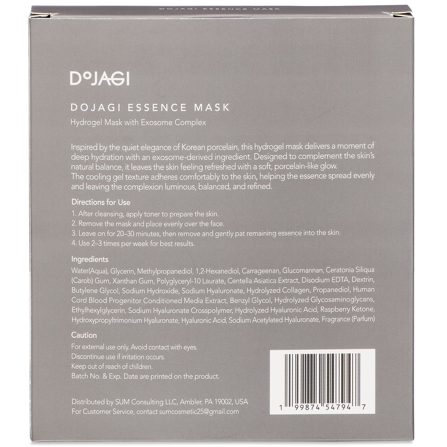 DOJAGI Hydrogel Sheet Mask with Exosome Complex – 5 Sheets (Free Shipping Event)