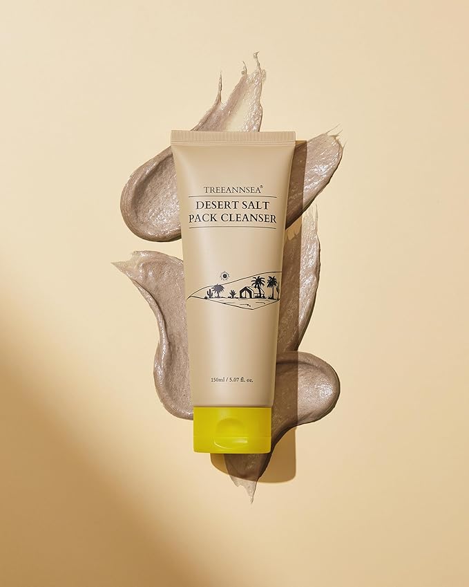TREEANNSEA Desert Salt Pack Cleanser – 150ml | Vegan Exfoliating Face Mask & Daily Wash