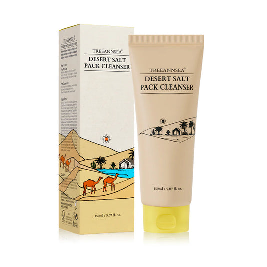 TREEANNSEA Desert Salt Pack Cleanser – 150ml | Vegan Exfoliating Face Mask & Daily Wash
